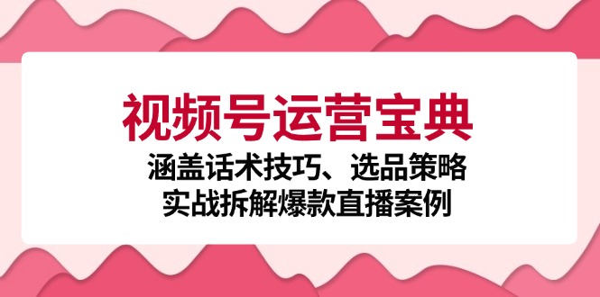 视频号运营宝典：涵盖话术技巧、选品策略、实战拆解爆款直播案例-青禾学社