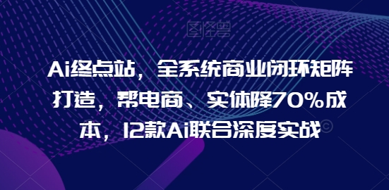 Ai终点站,全系统商业闭环矩阵打造,帮电商、实体降70%成本,12款Ai联合深度实战【0906更新】-青禾学社