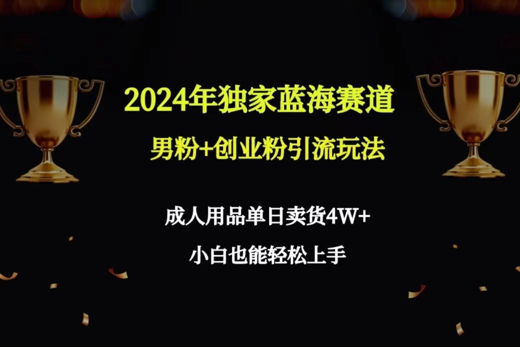 2024年独家蓝海赛道男粉+创业粉引流玩法,成人用品单日卖货4W+保姆教程-青禾学社