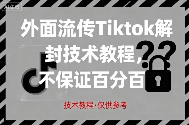 外面流传Tiktok解封技术教程,不保证百分百,具体自测-青禾学社