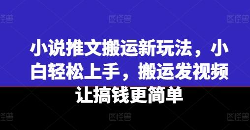 小说推文搬运新玩法,小白轻松上手,搬运发视频让搞钱更简单-青禾学社