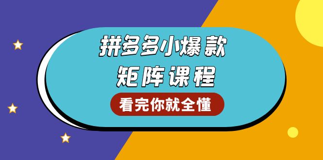 拼多多爆款矩阵课程：教你测出店铺爆款，优化销量，提升GMV，打造爆款群-青禾学社