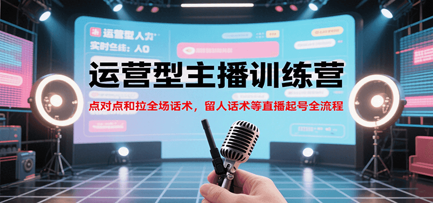 运营型主播训练营，点对点和拉全场话术，留人话术等直播起号全流程(更新7月)-青禾学社