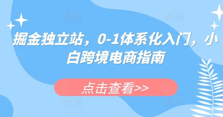 掘金独立站,0-1体系化入门,小白跨境电商指南-青禾学社