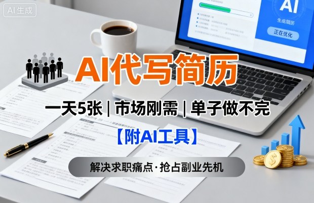 AI代写简历，一天5张，今年找工作难，市场刚需，单子做不完【附AI工具】-青禾学社