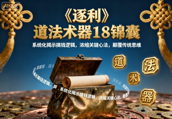 《逐利》道法术器18锦囊,系统化揭示搞钱逻辑,浓缩关键心法,颠覆传统思维-青禾学社