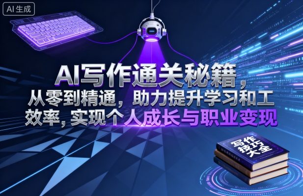 AI写作通关秘籍,从零到精通,助力提升学习和工作效率,实现个人成长与职业变现-青禾学社