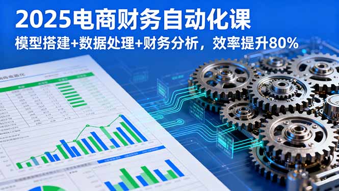 2025电商财务自动化课,模型搭建+数据处理+财务分析,效率提升80%-青禾学社