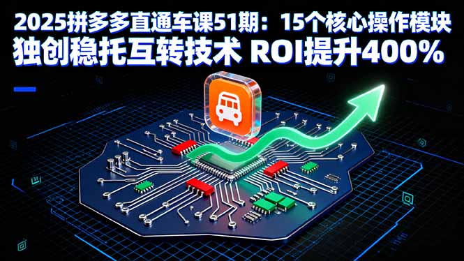 2025拼多多直通车课51期:15个核心操作模块 独创稳托互转技术 ROI提升400%-青禾学社