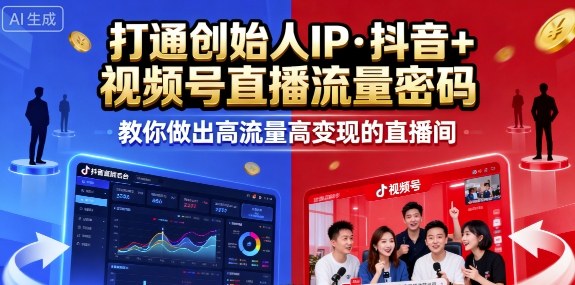 25年直播9-10两期线下课，打通创始人IP，抖音+视频号直播流量密码，教你做出高流量高变现的直播间-青禾学社