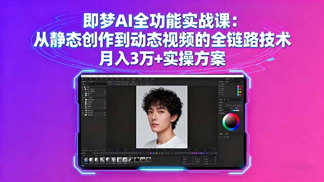 即梦AI全功能实战课：从静态创作到动态视频的全链路技术 月入3万+实操方案-青禾学社