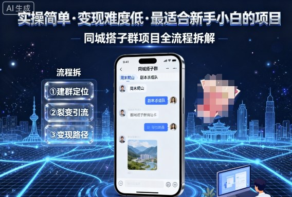 实操简单,变现难度低,最适合新手小白做的项目,每天轻松收入3张,同城搭子群项目全流程拆解-青禾学社