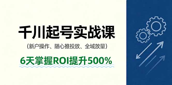抖音千川起号实战课,新户操作,随心推投放,全域放量,6天掌握ROI提升500%-青禾学社