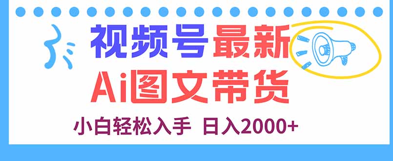 视频号最新AI图文带货,每天几分钟,小白轻松入手,日入2000+-青禾学社