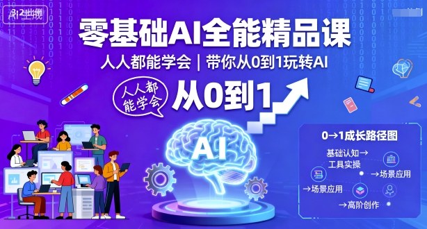 零基础AI全能精品课，人人都能学会，带你从0到1玩转AI-青禾学社