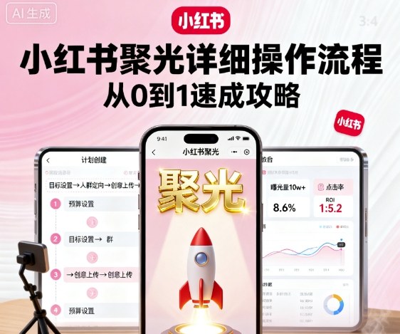 小红书聚光详细操作流程，小红书聚光从0到1速成攻略-青禾学社