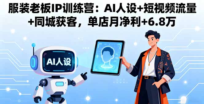 服装老板IP训练营：AI人设+短视频流量+同城获客，单店月净利+6.8万-青禾学社
