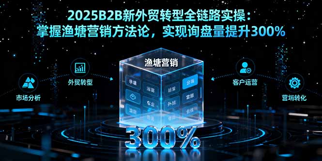 2025B2B新外贸转型全链路实操:掌握渔塘营销方法论,实现询盘量提升300%-青禾学社
