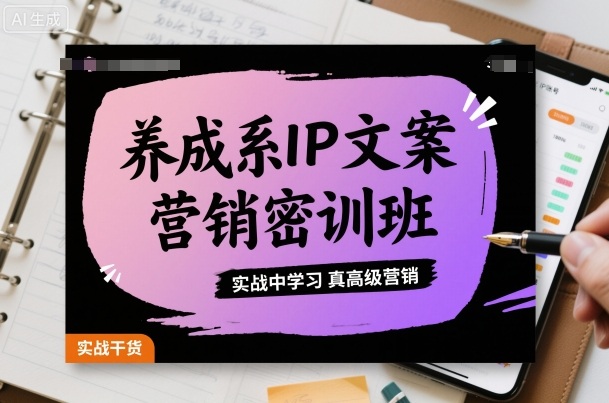 养成系IP文案营销密训班,实战中学习真高级营销-青禾学社