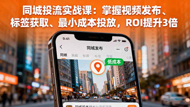 同城投流实战课:掌握视频发布、标签获取、最小成本投放,ROI提升3倍-青禾学社
