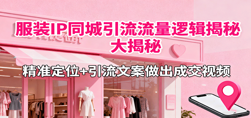 服装IP同城引流流量逻辑大揭秘,精准定位+引流文案做出成交视频-青禾学社