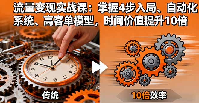 流量变现实战课：掌握4步入局、自动化系统、高客单模型，时间价值提升10倍-青禾学社
