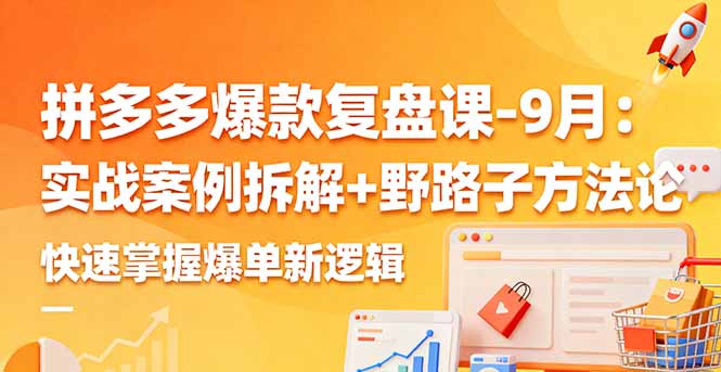 拼多多爆款复盘课-9月：实战案例拆解+野路子方法论，快速掌握爆单新逻辑-青禾学社