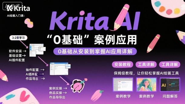 Krita AI绘画入门课,0基础从安装到案例应用krita AI使用详解-青禾学社