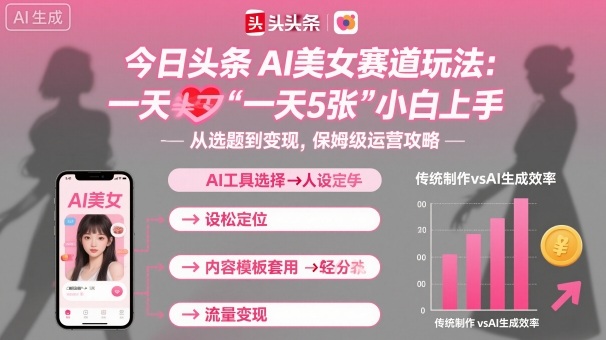 今日头条AI美女赛道玩法,一天轻松5张,小白轻松上手-青禾学社