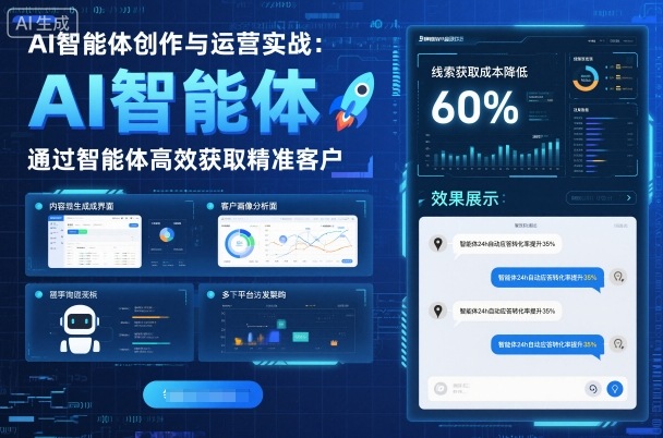 AI智能体创作与运营实战,实体门店通过智能体高效获取精准客户-青禾学社