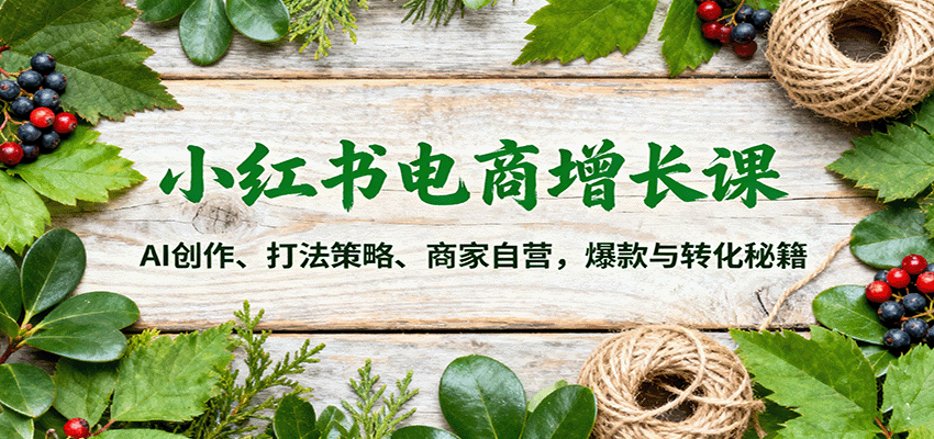 小红书电商增长课:AI创作、打法策略、商家自营,爆款与转化秘籍-青禾学社
