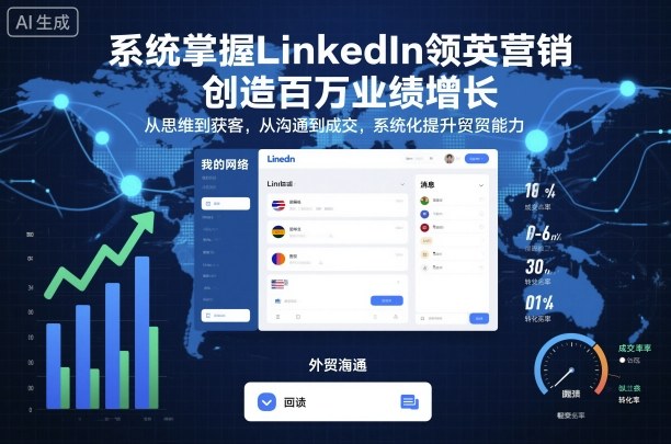 系统掌握LinkedIn领英营销，创造百万业绩增长，从思维到获客，从沟通到成交，系统化提升外贸能力-青禾学社