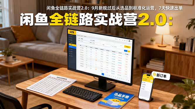 闲鱼全链路实战营2.0：9月新规过后从选品到标准化运营，7天快速出单-青禾学社