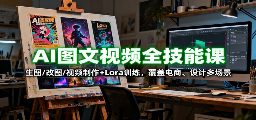 AI图文视频全技能课：生图/改图/视频制作+Lora训练，覆盖电商 、设计多场景-青禾学社