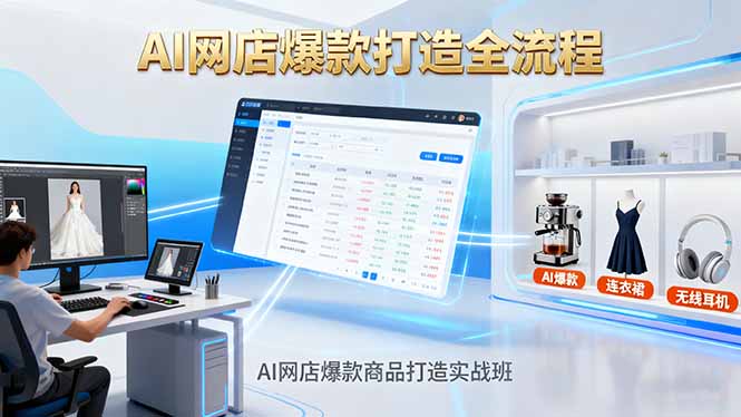 AI网店爆款商品打造实战班：AI技术实现商品图智能处理，快速搭建AI网店-青禾学社