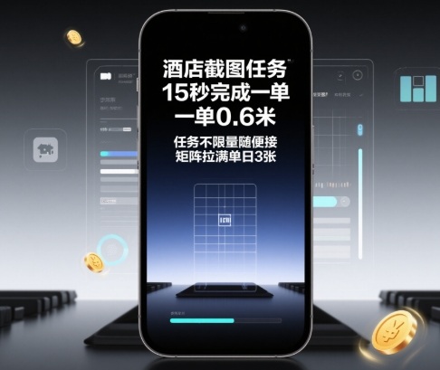 酒店截图任务,15秒完成一单,一单0.6米,任务不限量随便接,矩阵拉满单日3张【揭秘】-青禾学社