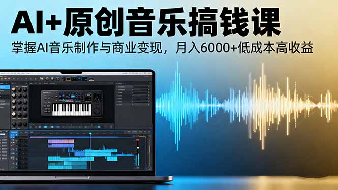 AI+原创音乐搞钱课:掌握AI音乐制作与商业变现,月入6000+低成本高收益-青禾学社