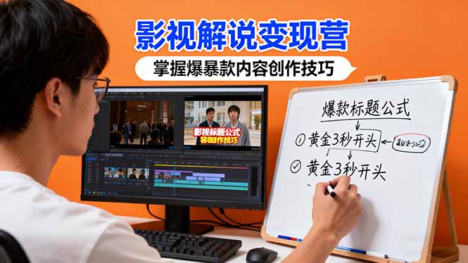 影视解说变现营:通过30+实战案例爆款内容创作技巧,掌握影视解说盈利密码-青禾学社