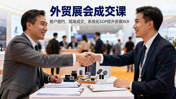 外贸展会成交课，含目标制定、客户邀约、现场成交，系统化SOP提升参展ROI-青禾学社