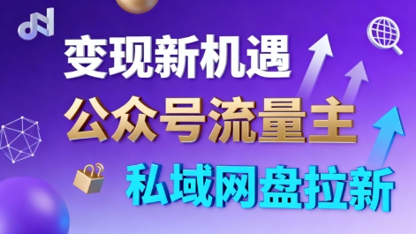 公众号流量主+私域网盘拉新,多方式变现,简单易上手,当天就有收益-青禾学社