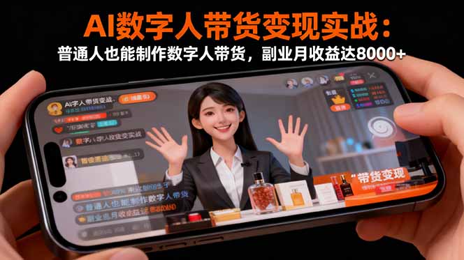 AI数字人带货变现实战:普通人也能制作数字人带货,副业月收益达8000+-青禾学社