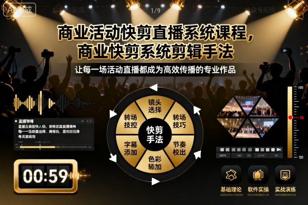 商业活动快剪直播系统课程,商业快剪系统剪辑手法-青禾学社