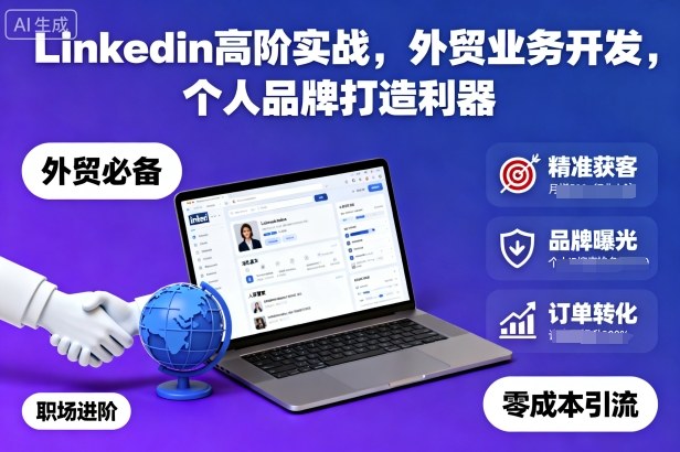 Linkedin高阶实战,外贸业务开发,个人品牌打造利器-青禾学社