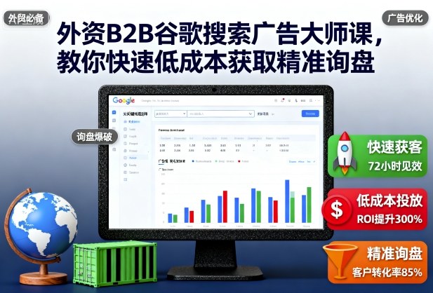 外资B2B谷歌搜索广告大师课,教你快速低成本获取精准询盘-青禾学社