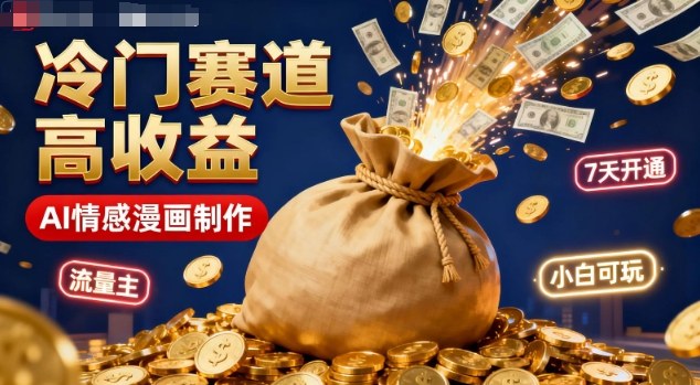公众号冷门赛道，用AI做情感漫画，7天开通流量主，操作简单，小白可玩-青禾学社