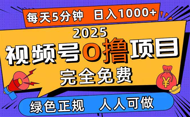 2025视频号0撸项目,5分钟一个号,日入1000+,人人可做-青禾学社