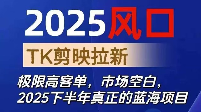 2025风口TK剪映capcut拉新项目,极限高客单,市场空白,2025下半年真正的蓝海项目-青禾学社