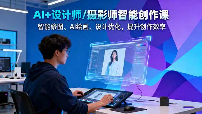 AI+设计师/摄影师智能创作课：智能修图、AI绘画、设计优化，提升创作效率-青禾学社