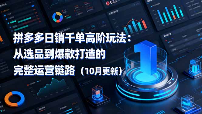 拼多多日销千单高阶玩法：从选品到爆款打造的完整运营链路(10月更新-青禾学社