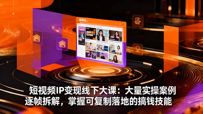 短视频IP变现线下大课：大量实操案例逐帧拆解，掌握可复制落地的搞钱技能-青禾学社